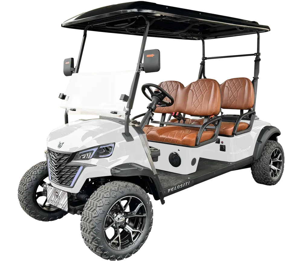 View of EV golf cart