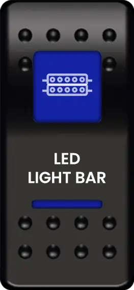Image of led light bar rocker switch from dash